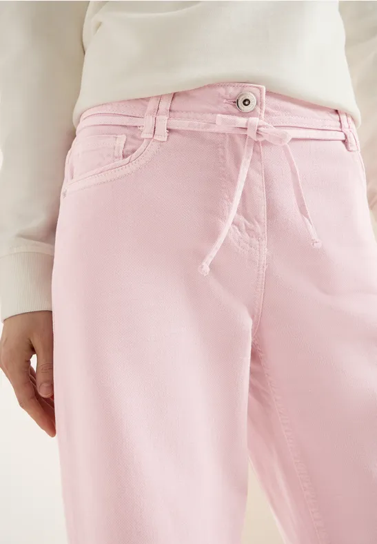Jeansy z szeroką nogawką High Waist o luźnym kroju Loose Fit light blush rose
