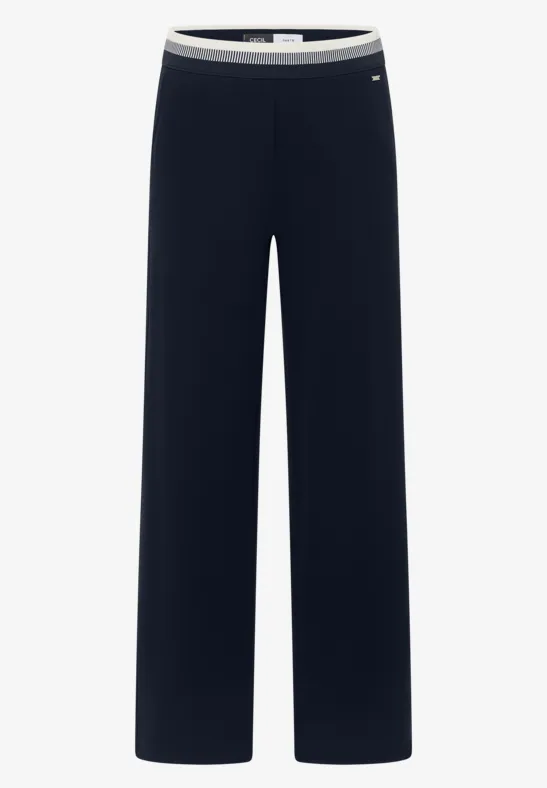 Pantalon ample noir au style épuré avec taille élastique.