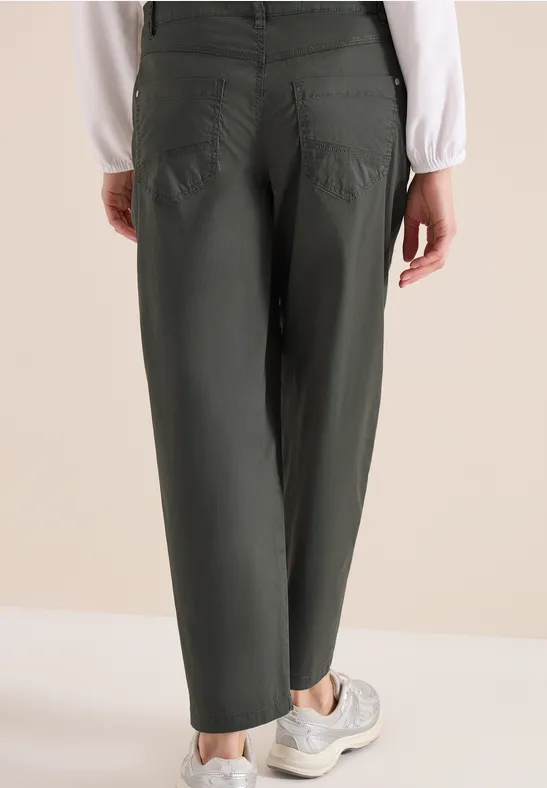 Mid Waist Barrel Leg Hose im Casual Fit clear khaki
