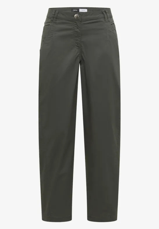 Mid Waist Barrel Leg Hose im Casual Fit clear khaki