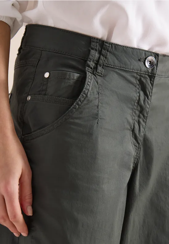 Mid Waist Barrel Leg Hose im Casual Fit clear khaki