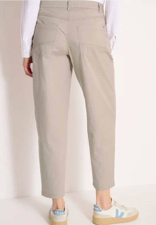 Mid Waist Barrel Leg Hose im Casual Fit grain beige