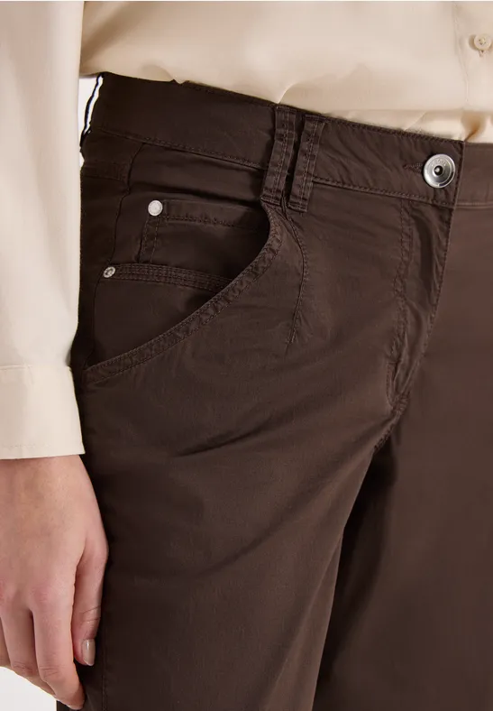 Mid Waist Barrel Leg Hose im Casual Fit macchiato brown