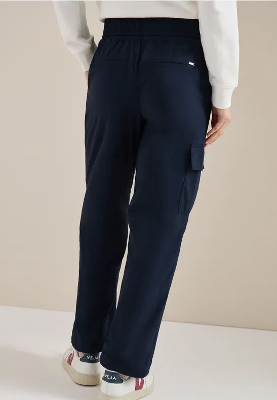 High Waist Straight Leg Pantalon Loose Fit universal blue