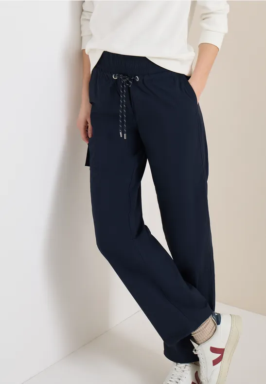 High Waist Straight Leg Pantalon Loose Fit universal blue