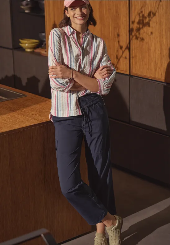 High Waist Straight Leg Pantalon Loose Fit universal blue