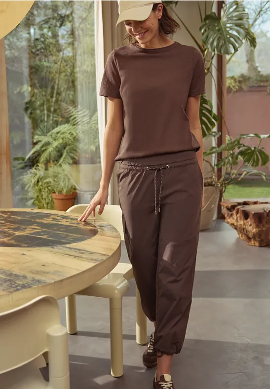 High Waist Straight Leg Pantalon Loose Fit macchiato brown