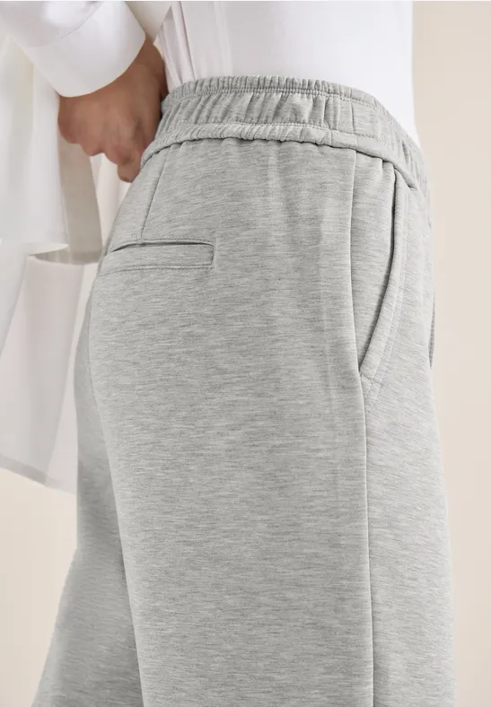 High Waist Straight Leg Hose milky grey melange