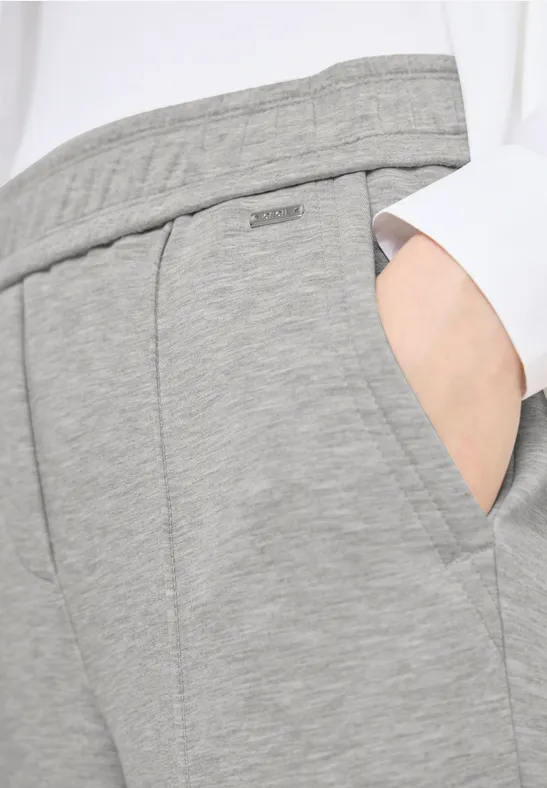 High Waist Straight Leg Hose milky grey melange