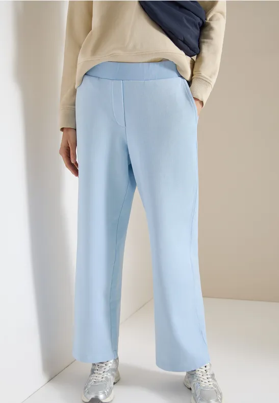 High Waist broek met wijde pijpen in Loose Fit fresh water blue