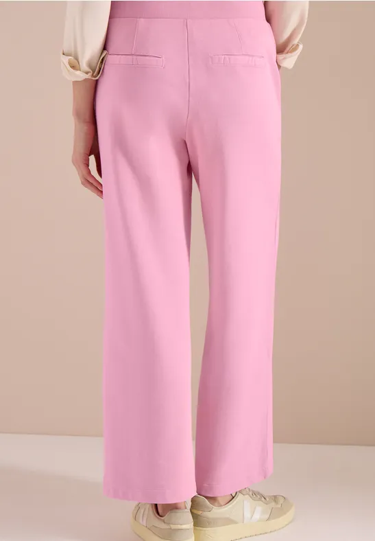 High Waist broek met wijde pijpen in Loose Fit flamingo rose