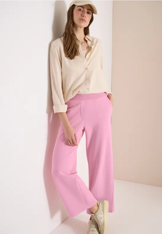 High Waist broek met wijde pijpen in Loose Fit flamingo rose