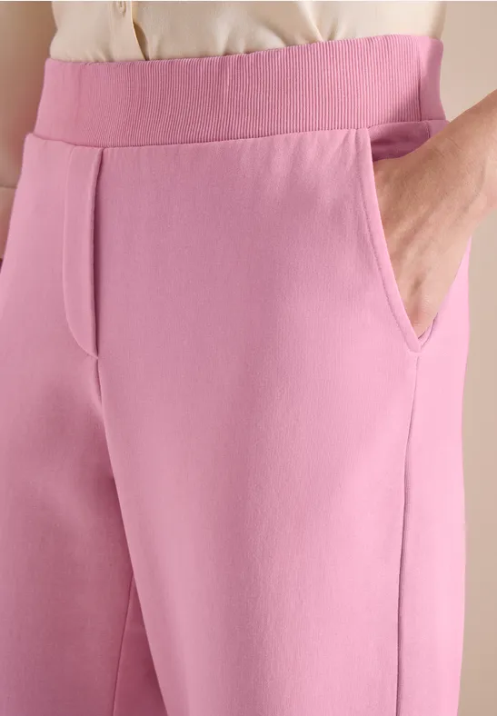 High Waist broek met wijde pijpen in Loose Fit flamingo rose