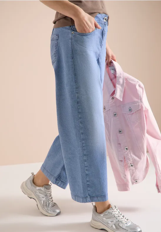 Jeans 7/8 Wide Leg en Loose Fit vanilla white