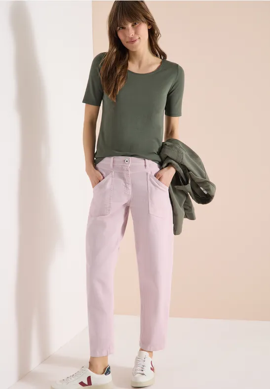 High Waist Barrel Leg Jeans en Loose Fit light blush rose