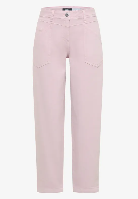 High Waist Barrel Leg Jeans en Loose Fit light blush rose
