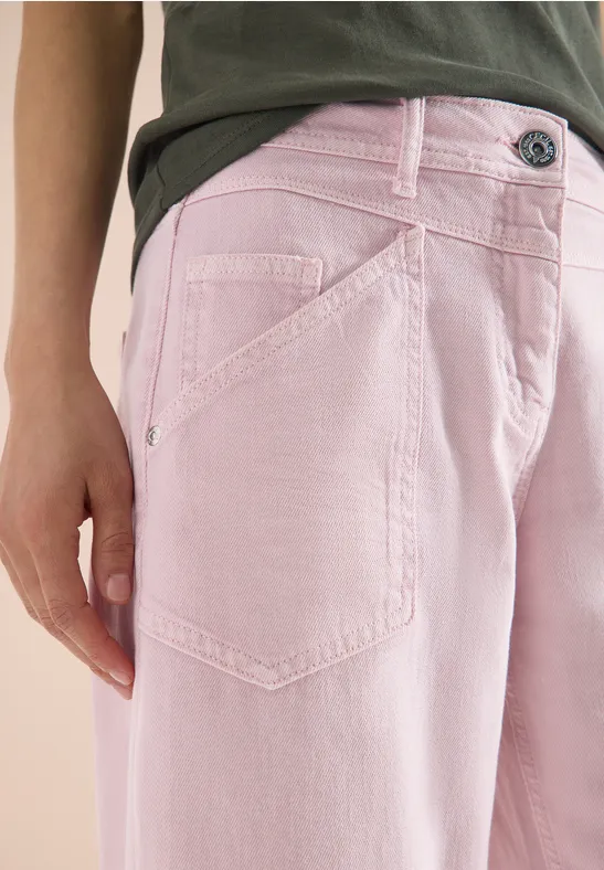 High Waist Barrel Leg Jeans en Loose Fit light blush rose