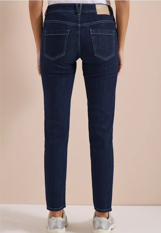 Mid Waist Straight Leg Jeans im Casual Fit rinsed wash