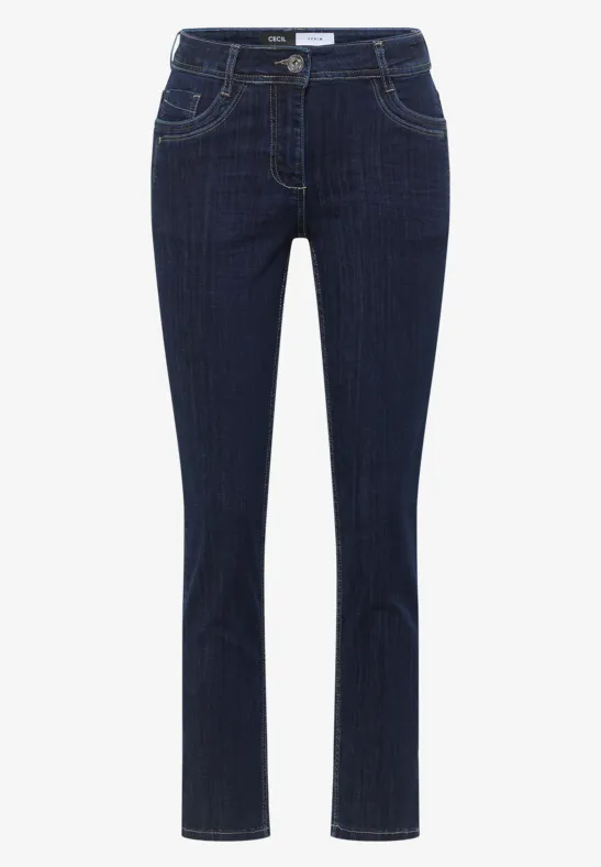 Mid Waist Straight Leg Jeans im Casual Fit rinsed wash