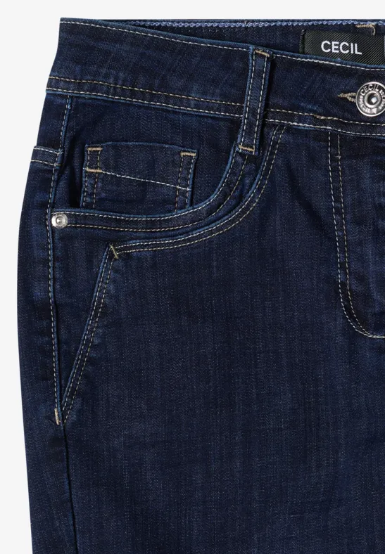 Mid Waist Straight Leg Jeans im Casual Fit rinsed wash