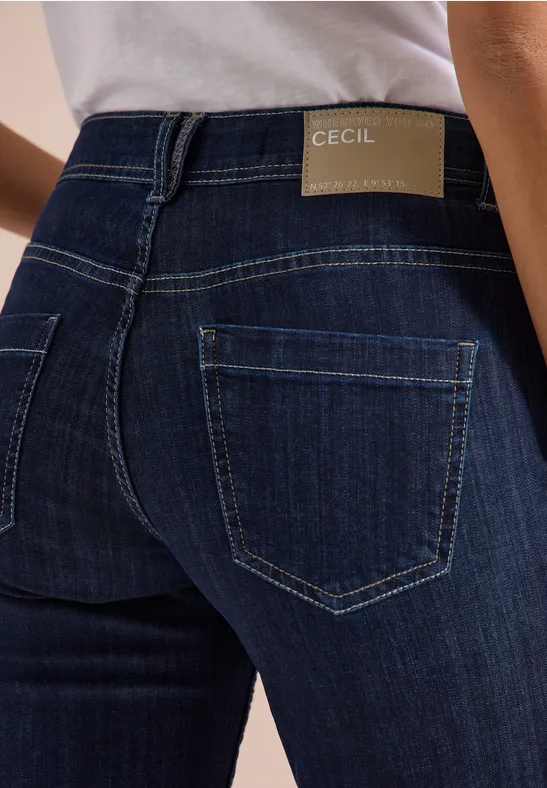 Mid Waist Straight Leg Jeans im Casual Fit rinsed wash