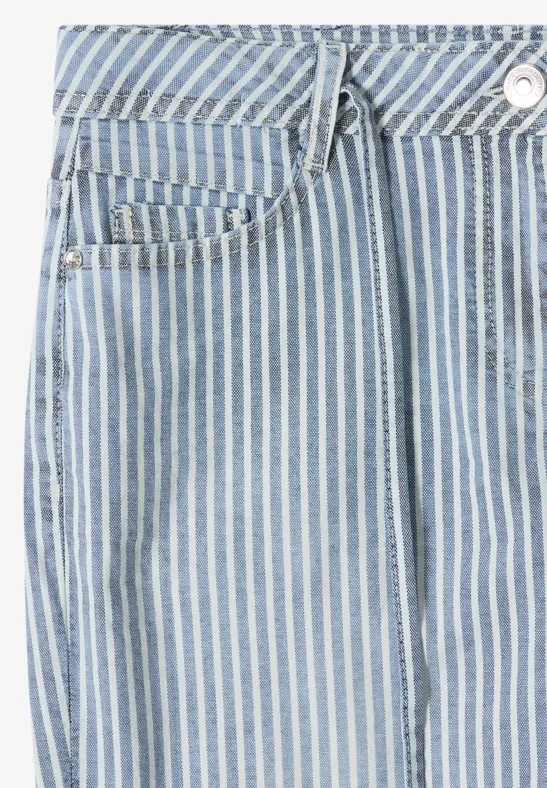 Wide Flared Leg Jeans mit Streifen mid blue wash