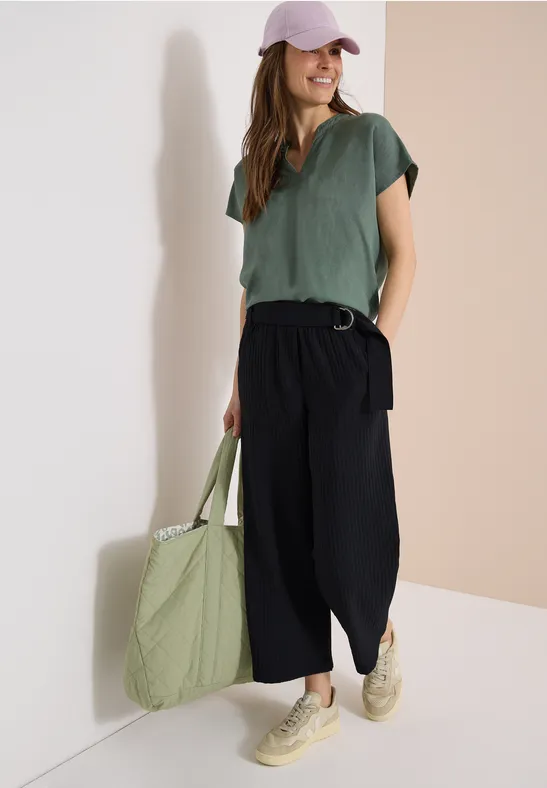 High Waist Wide Leg Hose im Loose Fit Black