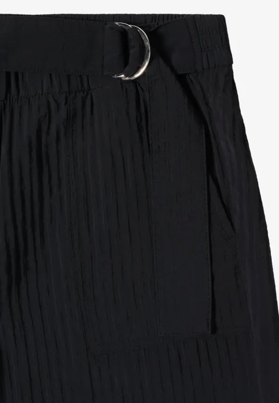 High Waist Wide Leg Hose im Loose Fit Black