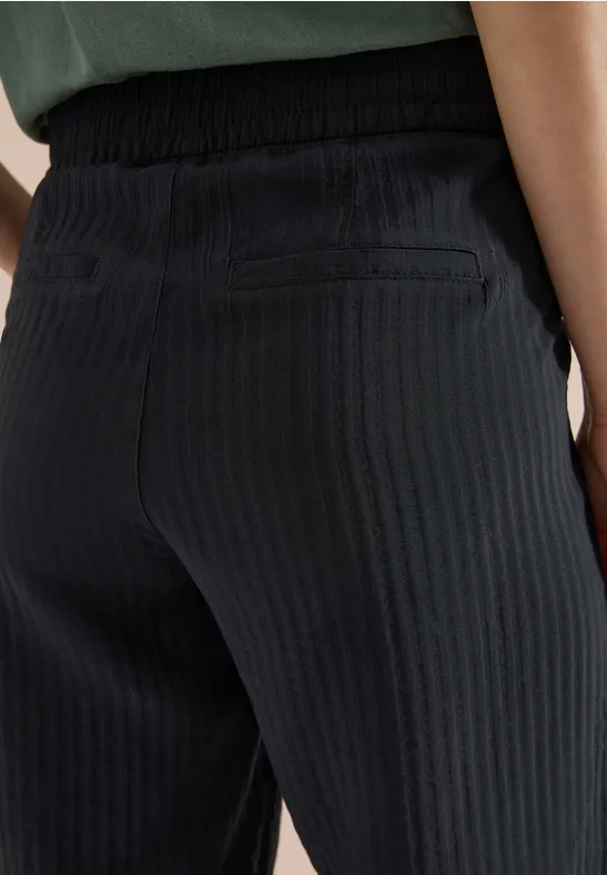 High Waist Wide Leg Hose im Loose Fit Black