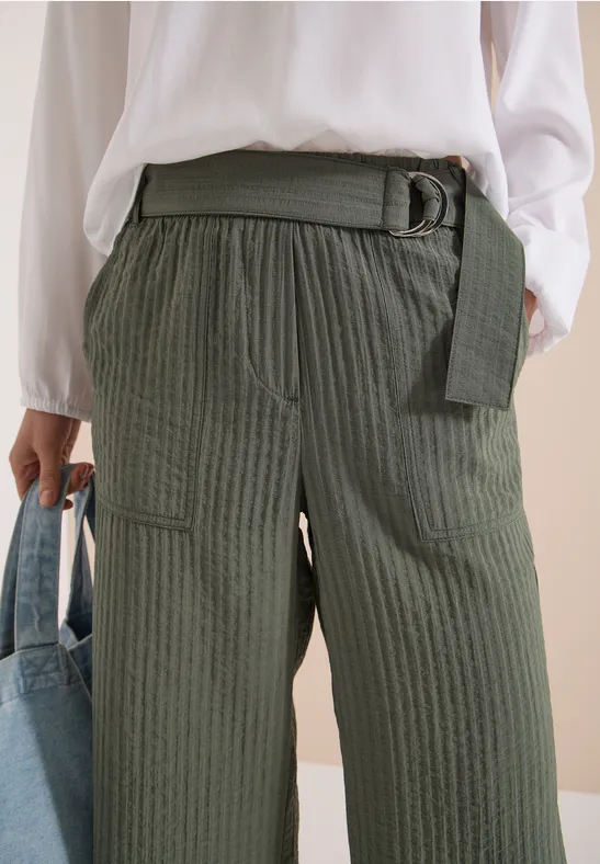 High Waist Wide Leg Pantalon Loose Fit khaki