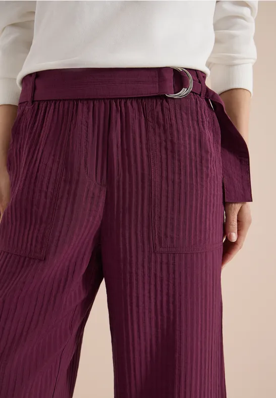 High Waist Wide Leg Hose im Loose Fit sweet grape red