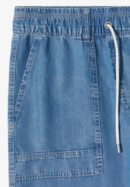 High Waist Wide Leg Pantalon Loose Fit mid blue wash