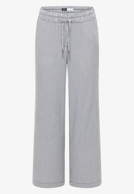 Wide Leg Hose in Seersuckerqualität universal blue