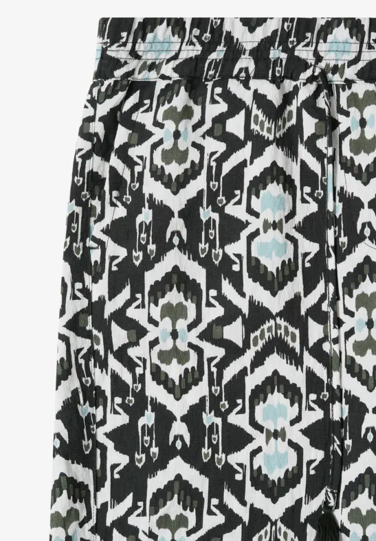 Wide Leg Pantalon Loose Fit avec imprimé khaki