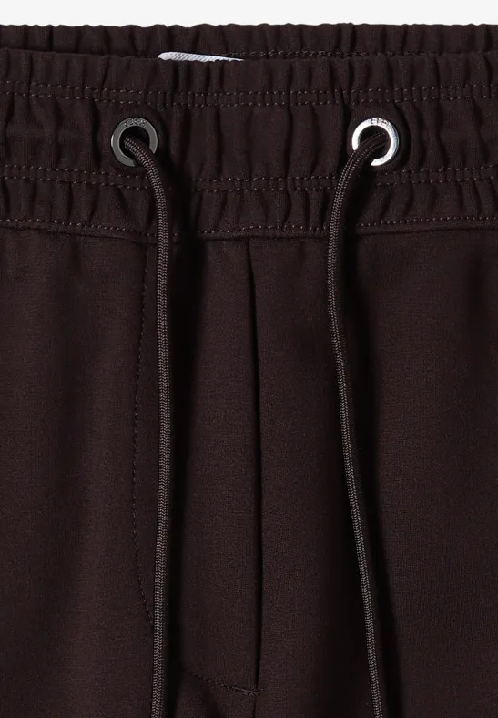 Schwarze Sweatpants mit elastischem Bund und Kordelzug