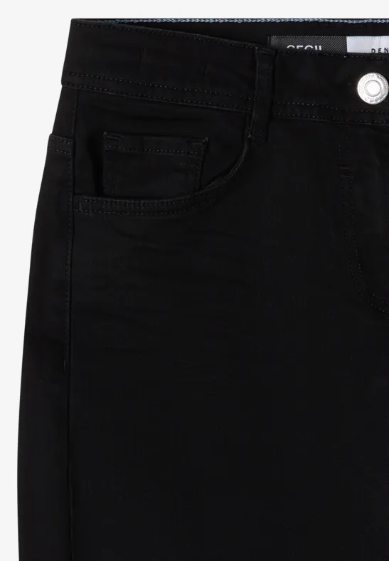Schwarze Jeans mit klassischer 5-Pocket-Optik und Knopfverschluss