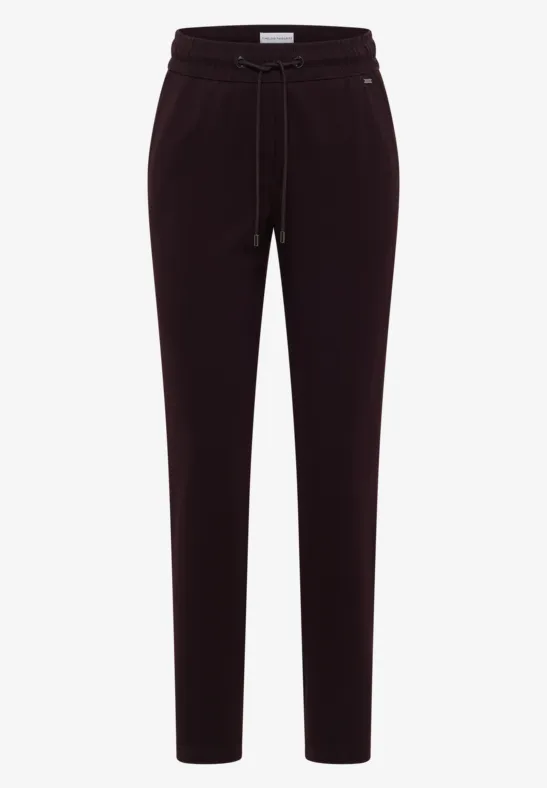 Pantalon de jogging sombre à taille élastique et cordon, coupe fuselée