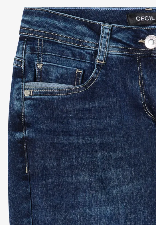 Dunkelblaue Jeans mit Tasche und Gürtelschlaufen