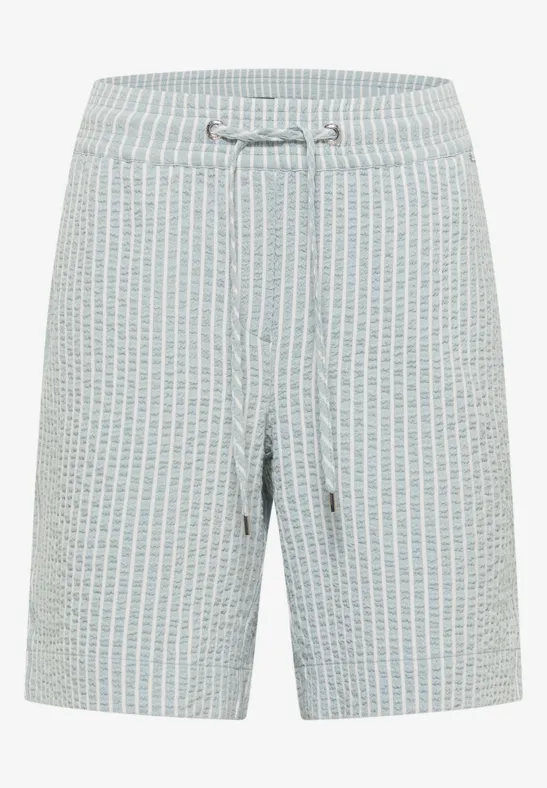 Leichte Baumwoll-Shorts mit zartem Streifenmuster und Tunnelzugbund