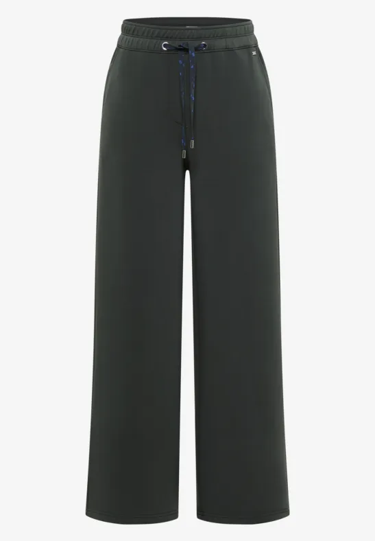 Schwarze, weite Sweatpants mit Kordelzug und geradem Bein