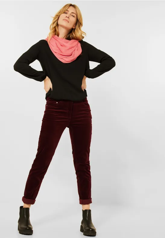 Tour de cou de couleur unie rose pepper