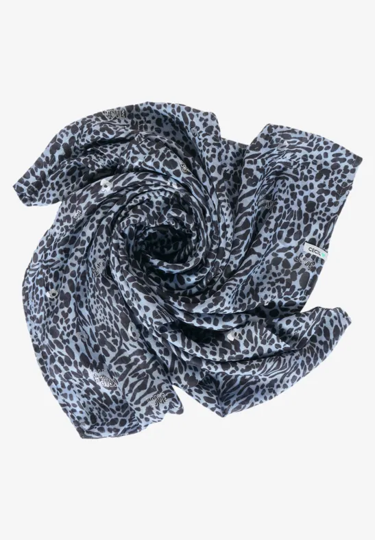Tour de cou avec mélange dÆimprimé animal quiet blue