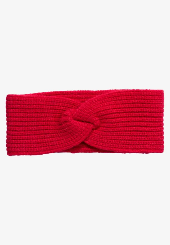 Gebreide hoofdband racing red