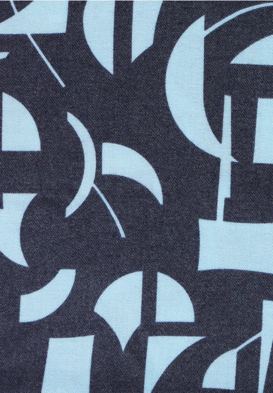 Loop à imprimé graphique deep blue