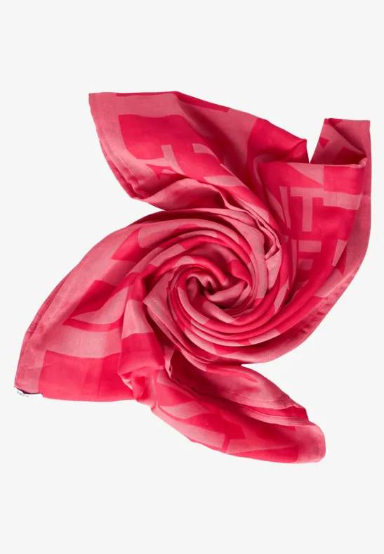 Ronde sjaal met wording dragonfruit pink