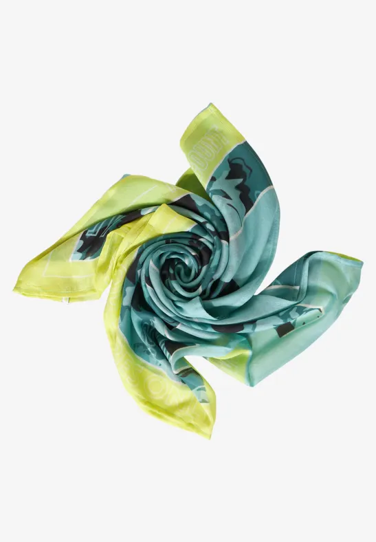 Ronde sjaal met print light aqua blue