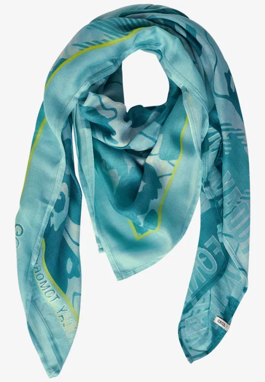 Foulard avec imprimé dark aqua blue