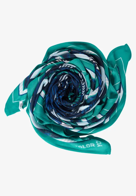 Halsdoek met grafische print deep blue