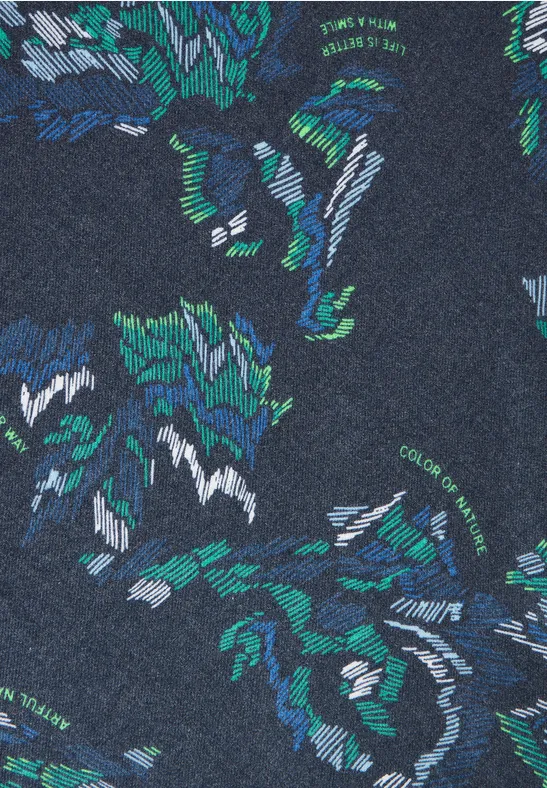 Halsdoek met grafisch patroon deep blue