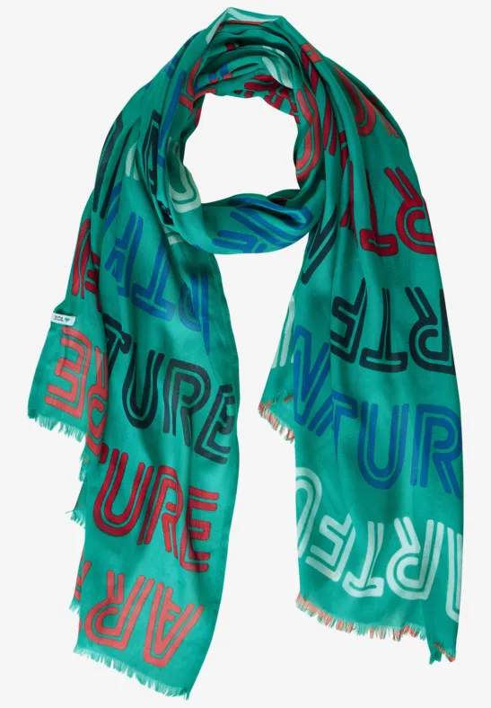 Sjaal met wording-print smaragd green